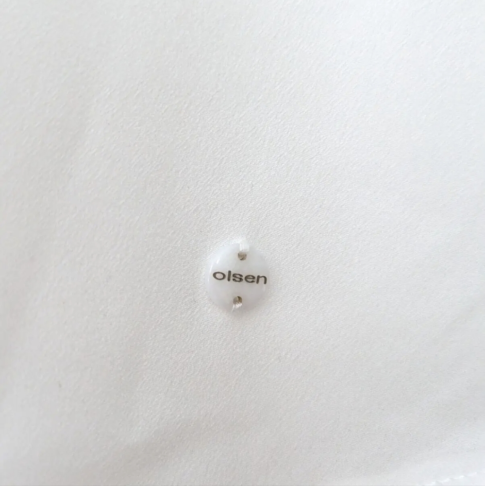 Olsen White Blouse, Capsule Top Size 8  | Scandi Work Smart Wear - Picture 4 of 7